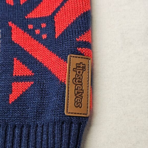 Tipsy Elves 2015 Shrek Donkey Navy Blue & Red Fair Isle Knit Christmas Sweater - Picture 7 of 13